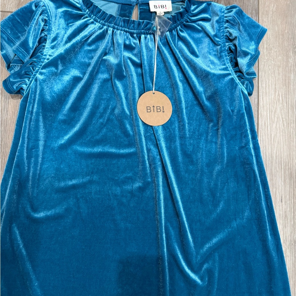 BiBi Blue Velvet Top